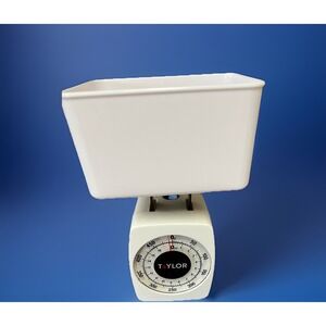 Taylor Analog White Kitchen Diet Food Scale Measure Easy Read 16 oz 450 gram